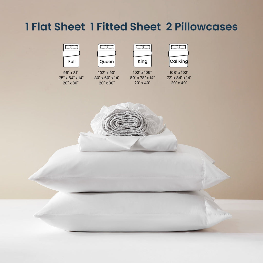 Wrinkle-Resistant Nanotex Super Soft Cooling Twin Bed Sheets Set for Kids 3 Piece - Easy Care Fitted Flat Sheet & Pillowcase Sets - Wri... - Cooling Hotel Quality Bedding Sheets and Pillowcases Detail