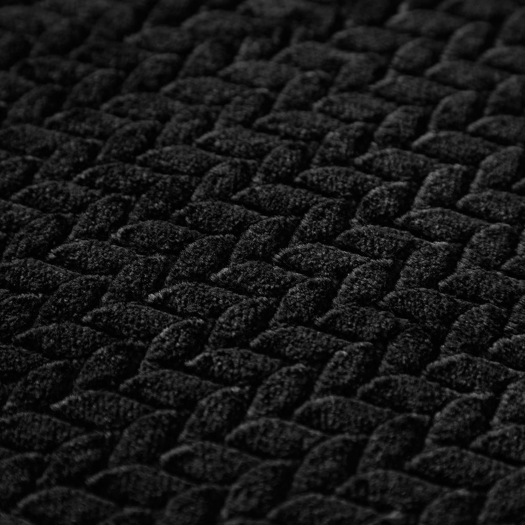 Reversible Sherpa Cozy Textured Plush Throw Blanket, Black, 50"x60" All Ages - Lightweight Plush Warm Blanket for All Seasons Detail