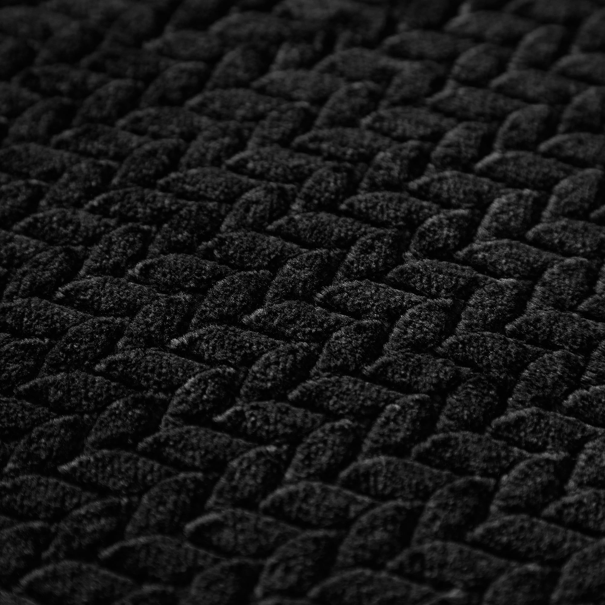 Reversible Sherpa Cozy Textured Plush Throw Blanket, Black, 50"x60" All Ages - Lightweight Plush Warm Blanket for All Seasons Detail