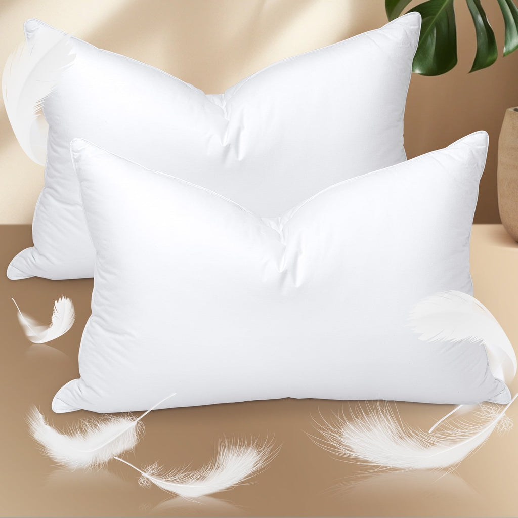 Decorative Plump Pillows and Bed Pillows Queen Size for Sleeping,With 2 Set of Soft Cotton Cover- Pack of 2 - Hotel Quality Plush Sleeping Pillows Detail