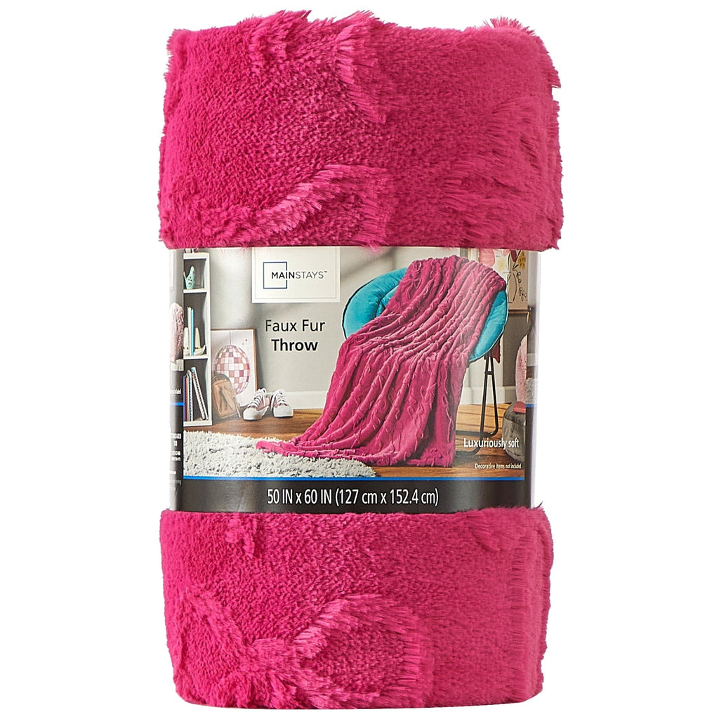 Reversible Sherpa Gen Z 50" x 60"Carved Bow Faux Fur Throw - Super Soft Reversible Sherpa Flannel Blanket Detail