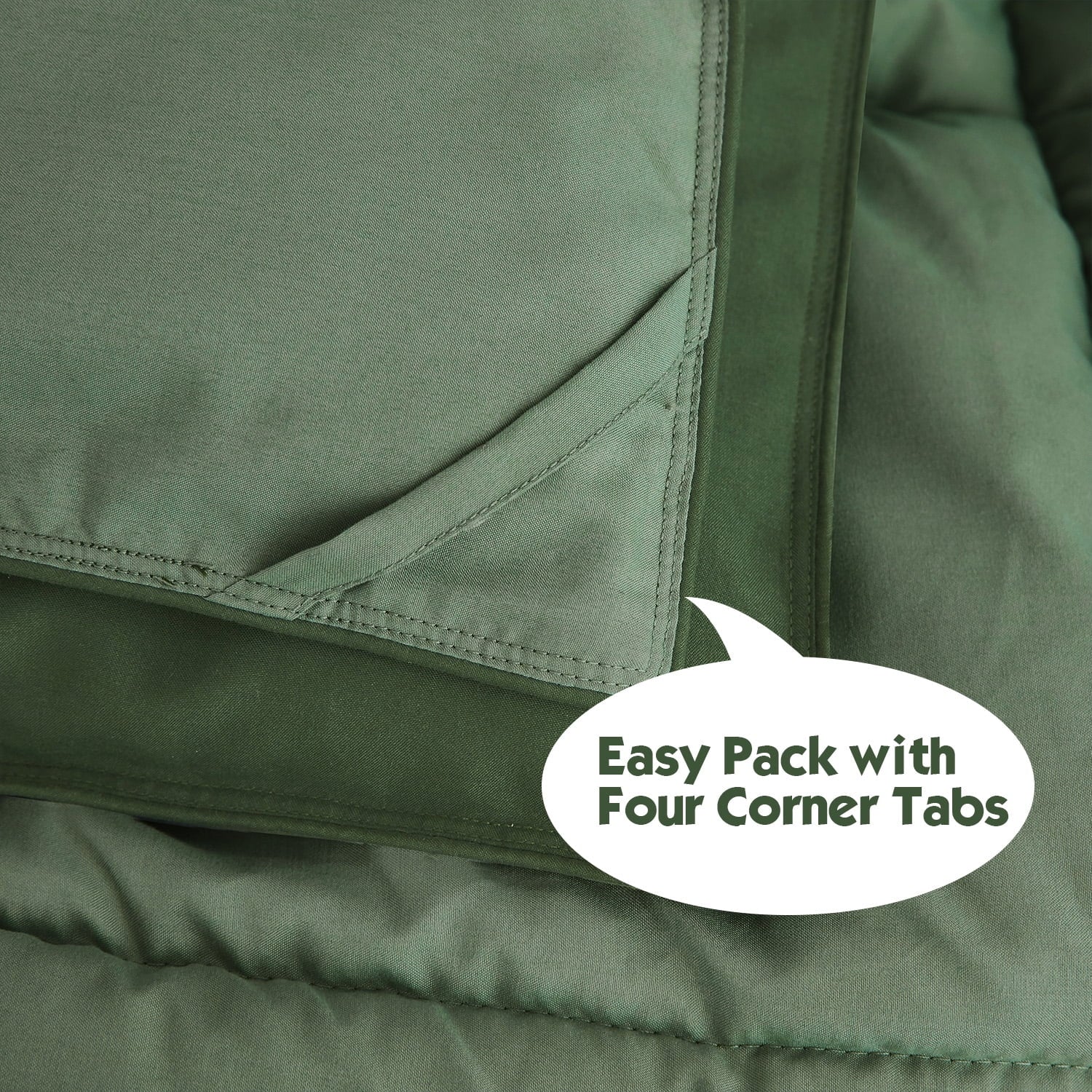 Hypoallergenic Cloud Light Weight Down Alternative Comforter Set, Queen, Green, Reversible - Cloud-Like Soft Lightweight Bed Comforter Detail