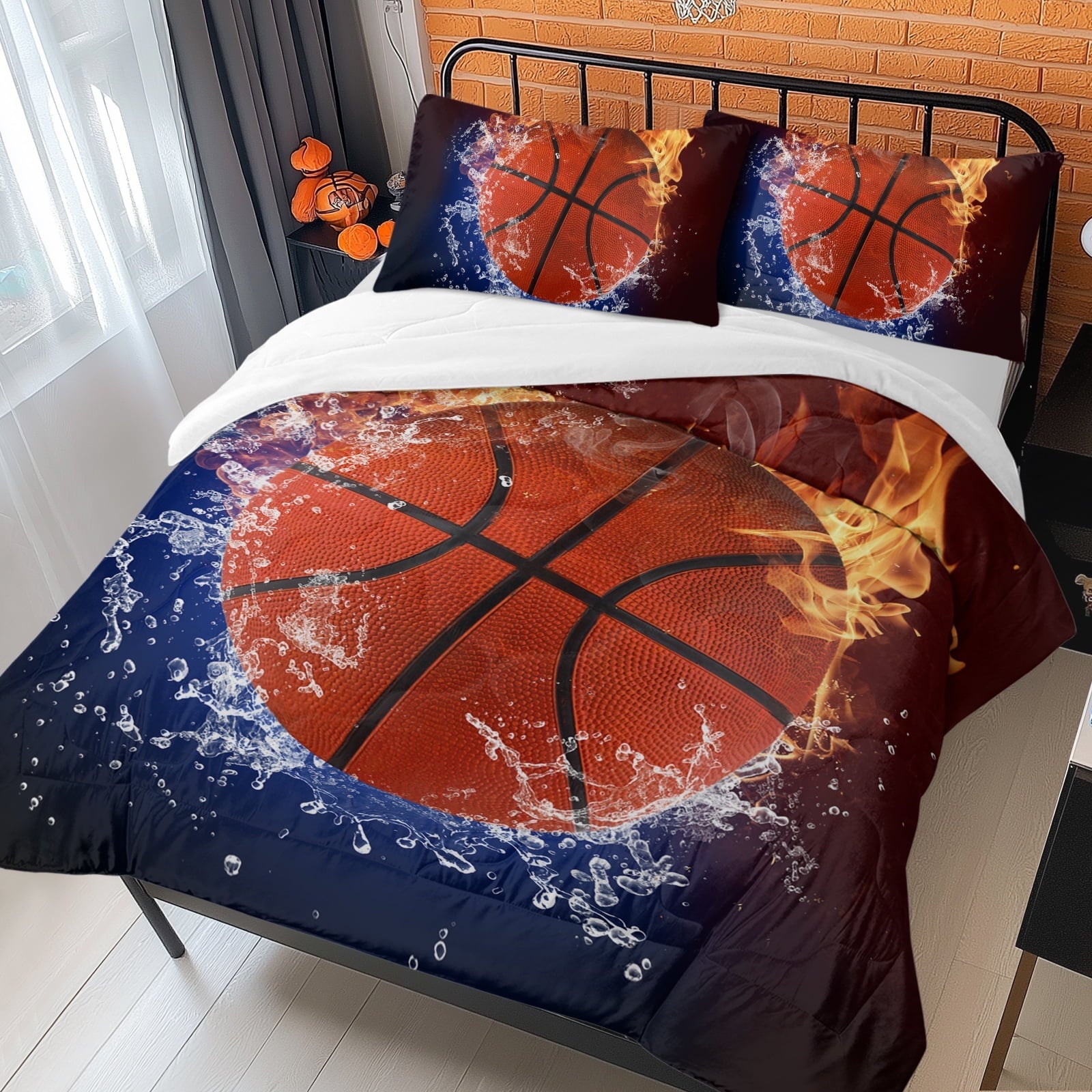 Hypoallergenic Cloud Twin Comforter Set, 3 Pieces Sport Bedding Set for Kids Boys Teens Brushed Microfiber Basketball Comforter Set, 66x90... - Hypoallergenic Ultra-Fluffy Quilt for Winter Detail