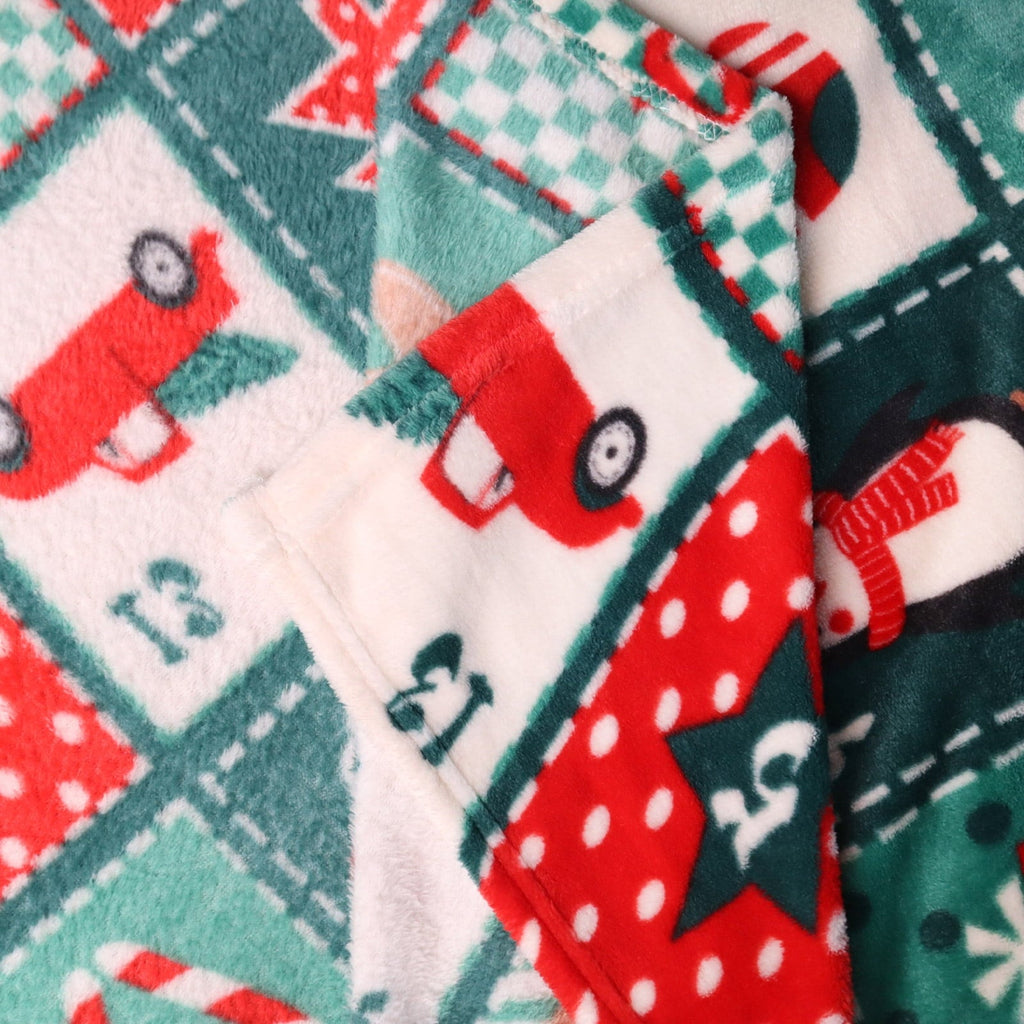 Reversible Sherpa Cozy Blanket Printed Blanket Throw Christmas Blanket - 300 GSM Fleece Blanket Throw Size Blanket for Home Decoration,... - Luxury Knitted Decorative Throw Blanket with Fringes Detail