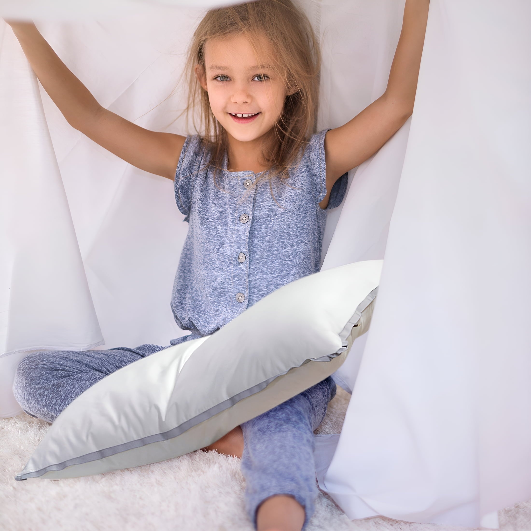 Decorative Plump Flat Pillows for Sleeping Thin,Ultra Thin Pillow,Adjustable Shredded Memory Foam Pillows for Side,Back,Stomach Sleepe... - Orthopedic Shredded Foam Bed Pillow Set Detail