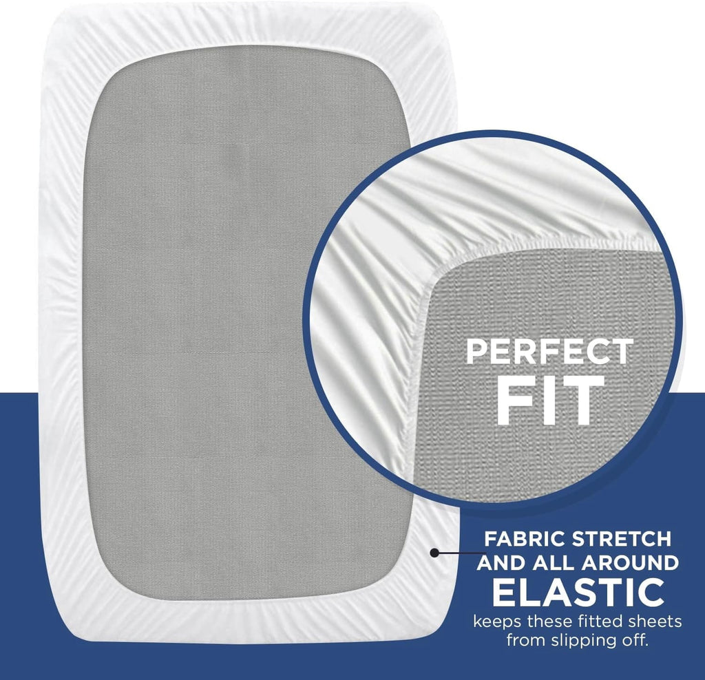 Breathable Luxury 2 Pack Fitted Hospital Bed Sheets with Elastic All Around for a Perfect Fit - Cotton Rich Soft Knitted Jersey Sheet, ... - Premium Ultra-Soft Pillowcase Pair for Sleeping Detail