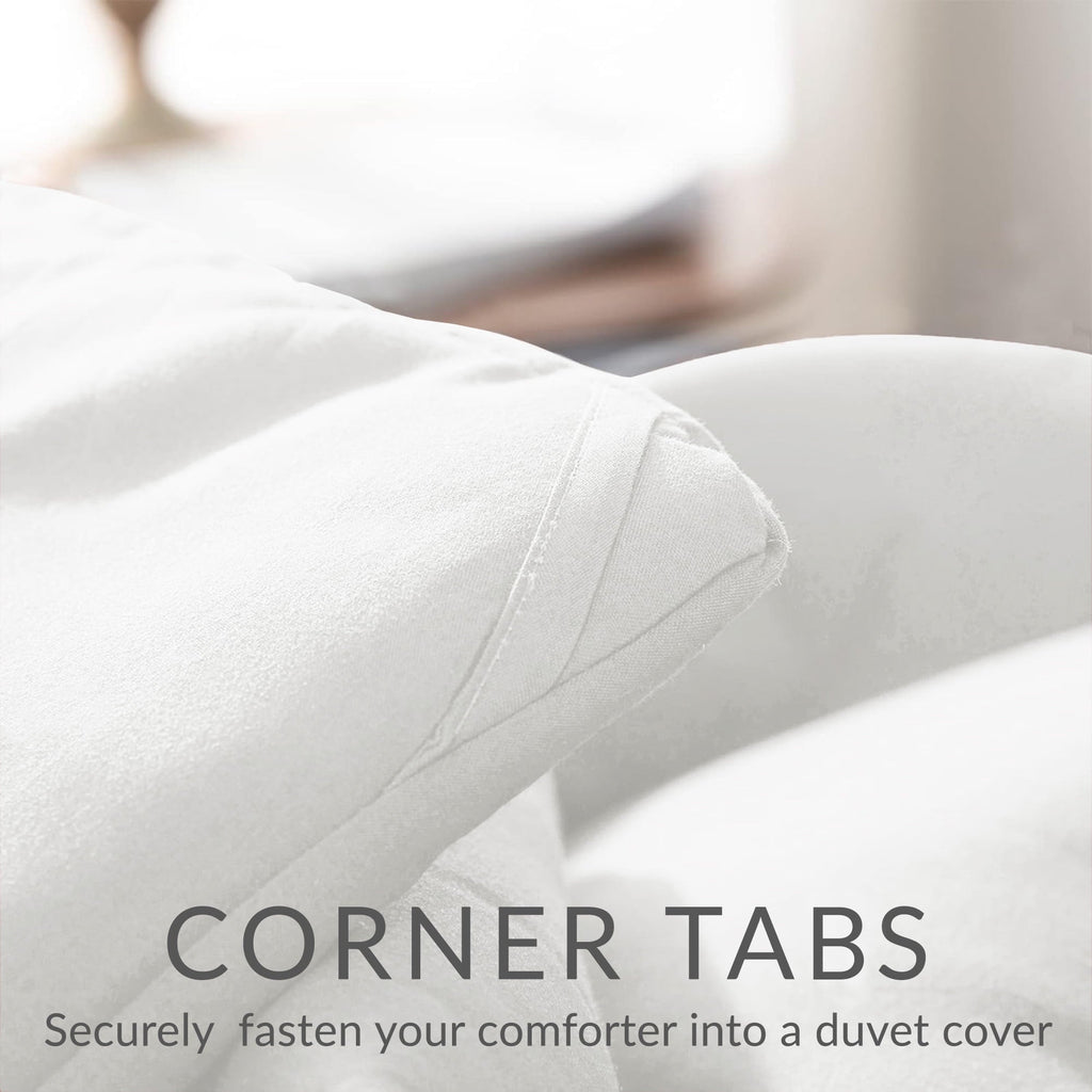 Fluffy Down Alternative Queen Comforter Set White, 3-Piece Solid Comforter Duvet Insert with Corner Tabs, Lightweight Bedding Down Alternativ... - Cloud-Like Soft Lightweight Bed Comforter Detail