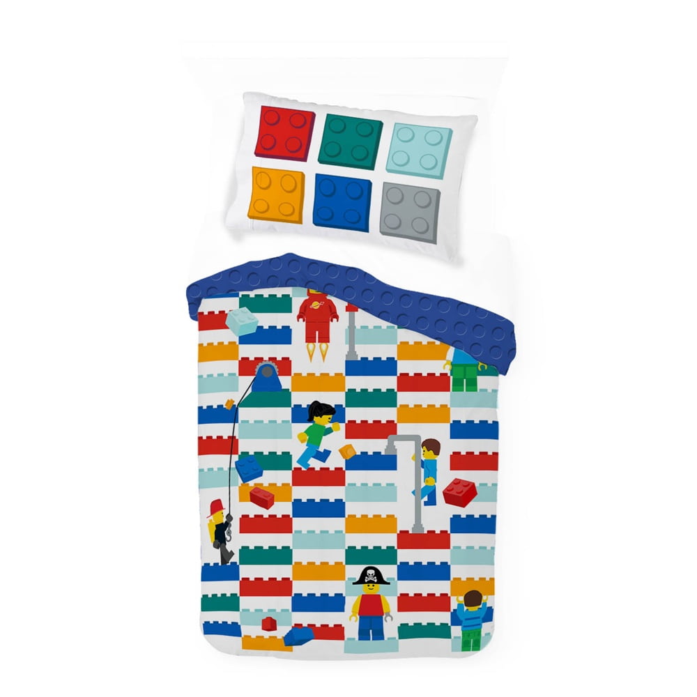 All-Season Kids 2 Piece Multicolor Reversible Comforter and Pillowcase Bedding Set, Twin/Full - All-Season Down Alternative Comforter Insert Detail
