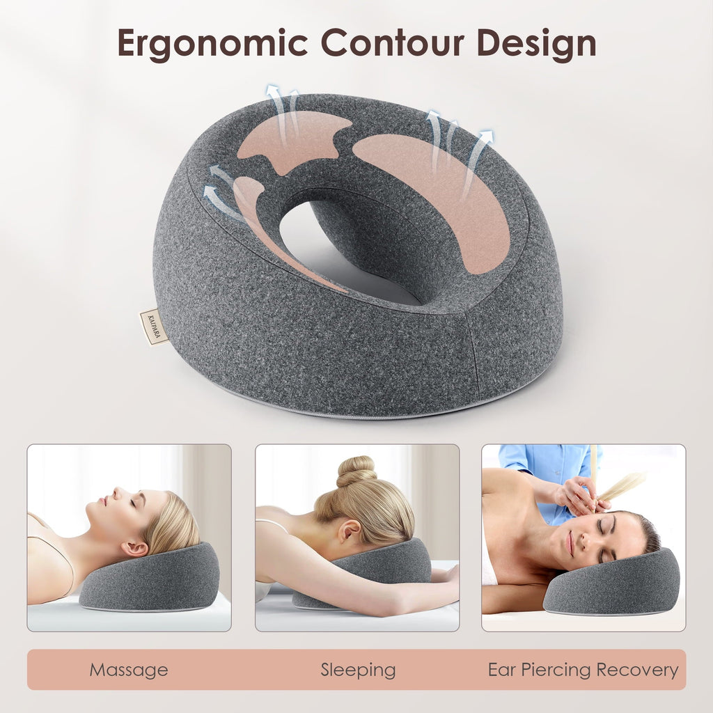 Ergonomic Memory Foam Face Down Pillow Massage Headrest for Bed, Memory Foam Pillow Face Cradle Support for Stomach Sleepers, Eye Post-Surg... - Hotel Quality Plush Sleeping Pillows Detail