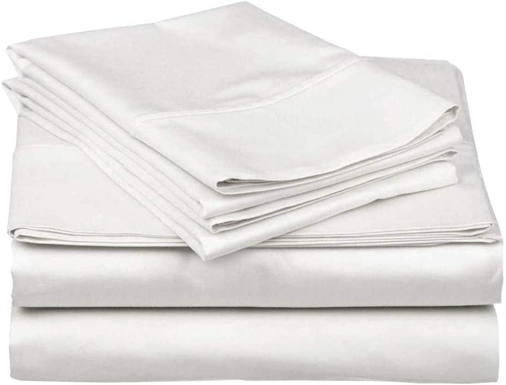 Cooling Sateen 100% Cotton Hospital Bedsheets Set - 1 Flat Sheet, 1 Fitted Sheet (10" Inch) Deep Pocket, 1 Pillowcase, Best & Comfor... - Cooling Hotel Quality Bedding Sheets and Pillowcases Detail
