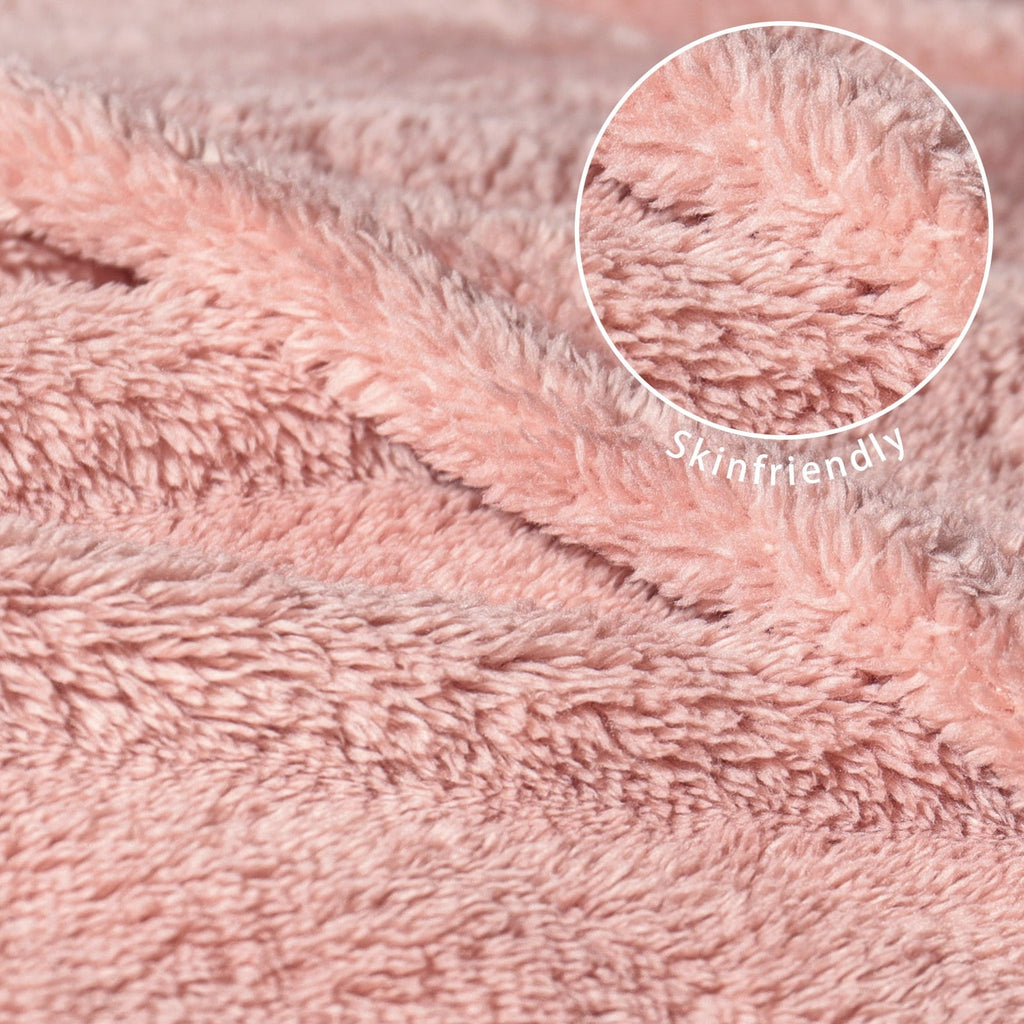 Lightweight Warm Soft Fleece Throw Blanket for Couch, Super Soft Velvet Plush Bed Blanket, 50x60 Inches, Pink - Luxury Knitted Decorative Throw Blanket with Fringes Detail