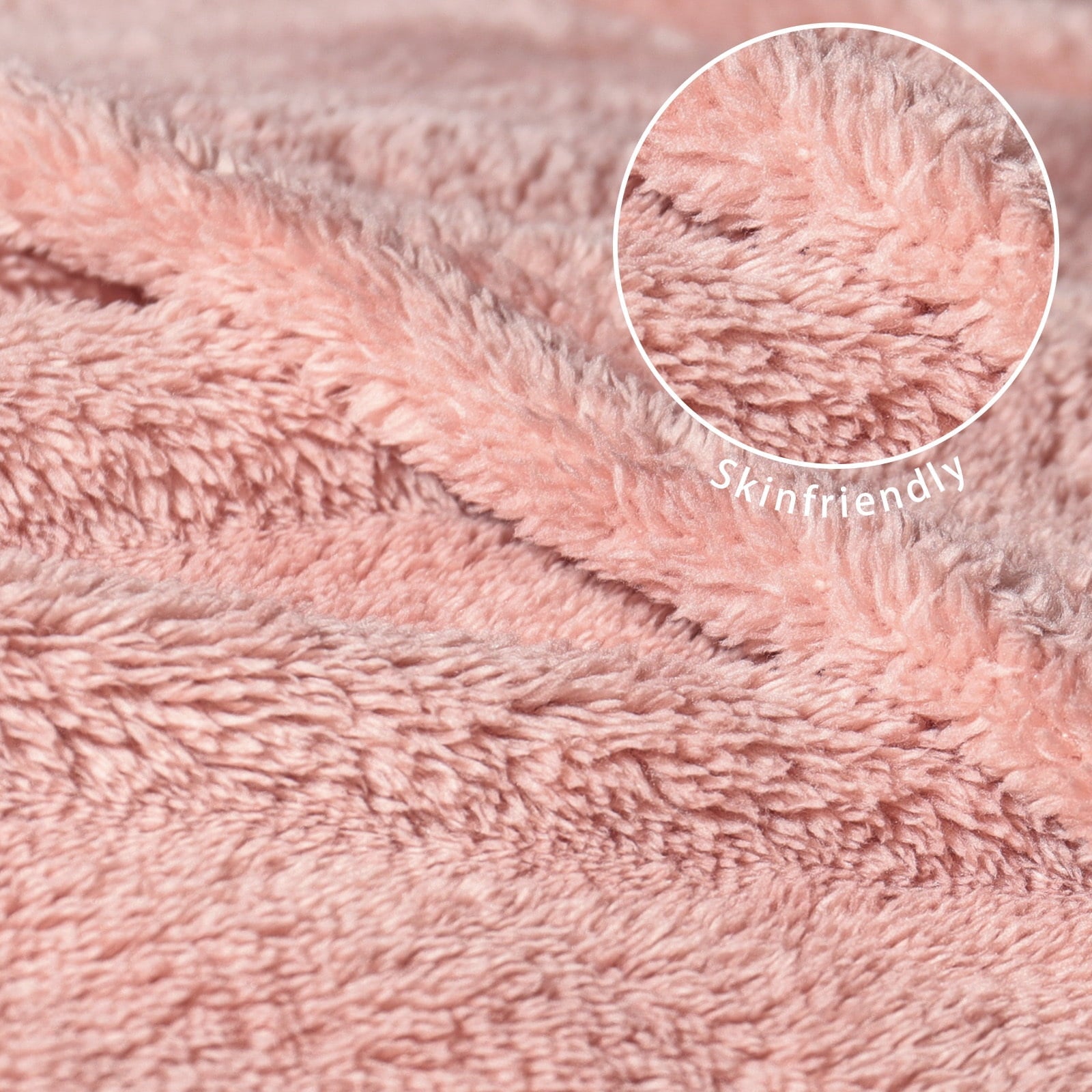 Lightweight Warm Soft Fleece Throw Blanket for Couch, Super Soft Velvet Plush Bed Blanket, 50x60 Inches, Pink - Luxury Knitted Decorative Throw Blanket with Fringes Detail