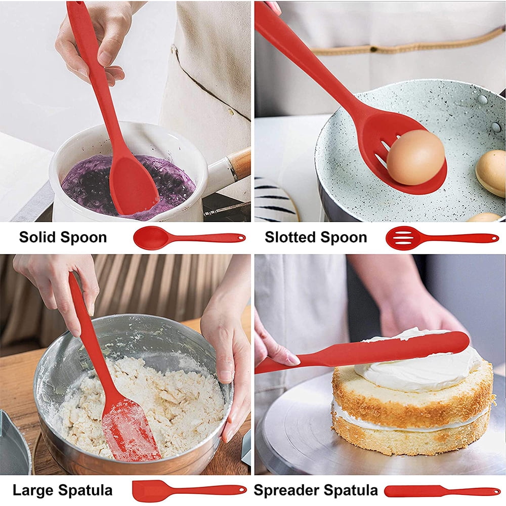 Chef-Quality 14 Pcs Cooking Utensils Set with Holder, Heat Resistant Silicone Kitchen Cookware Utensils Set, Kitchen Cooking Tools... - High-Precision Culinary Tool for Baking & Cooking Detail