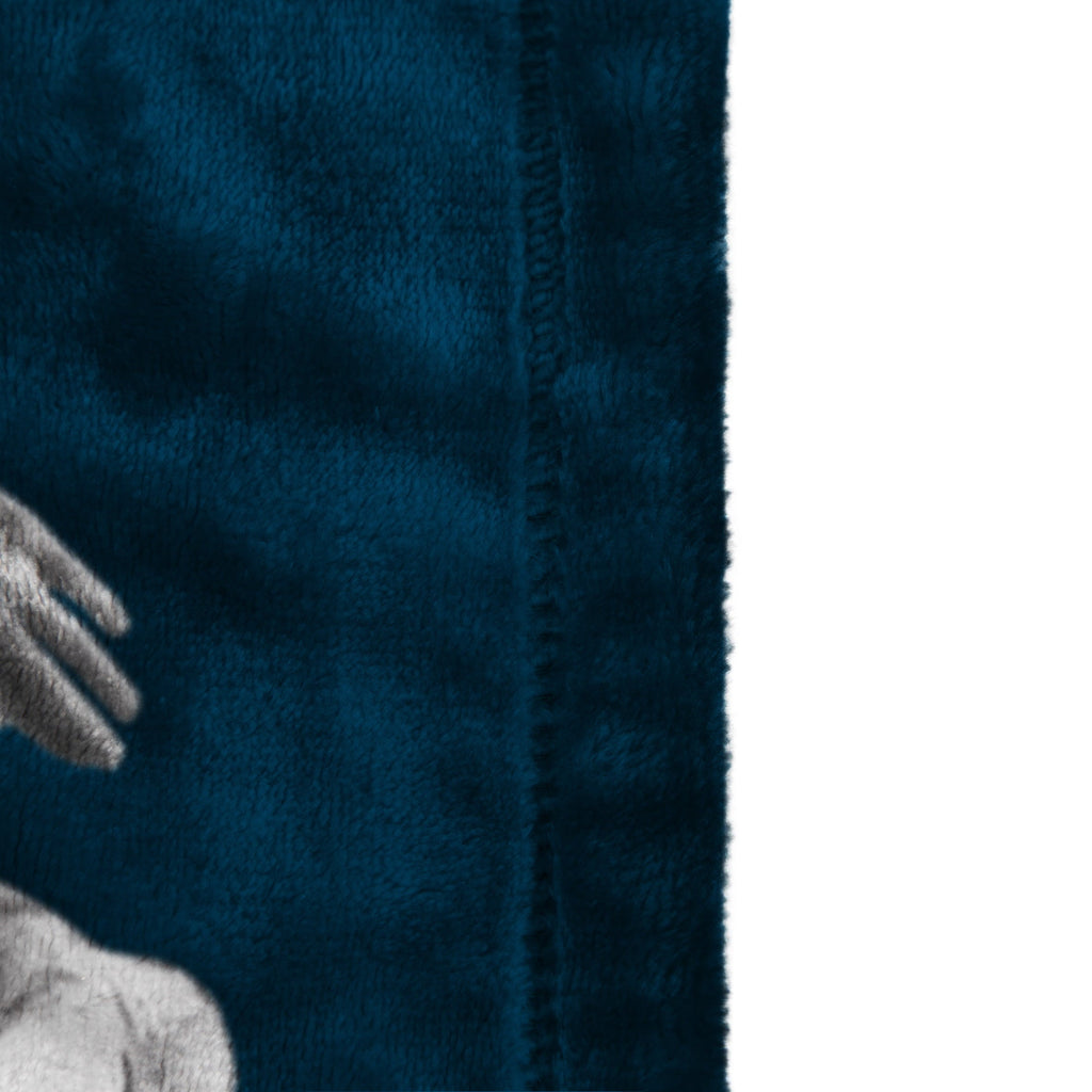 Decorative Knitted Silk Touch Kids Throw Blanket, 62" x 90", Blue, Polyester - Lightweight Plush Warm Blanket for All Seasons Detail