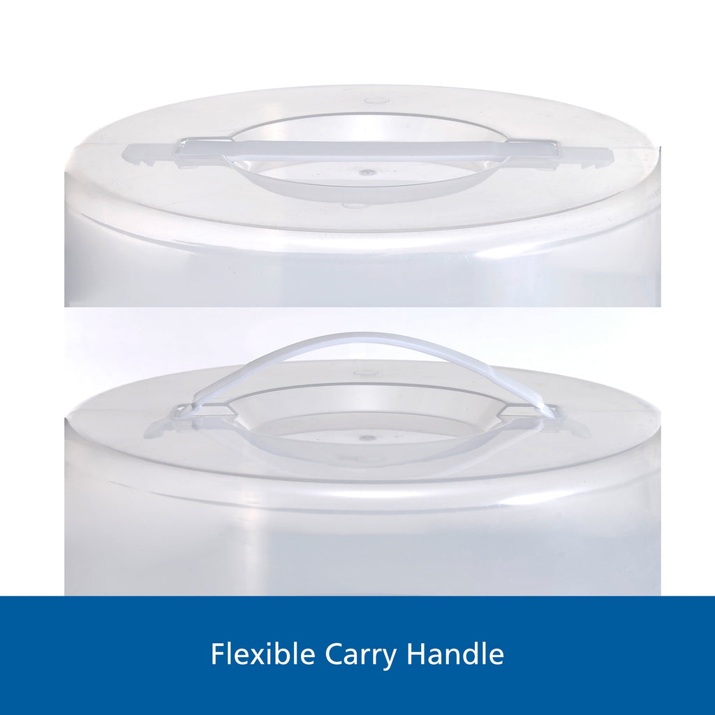 Innovative 12 inch Clear Cake Carrier with 2pk 9 inch Gray Round Pans, Carbon Steel - Multi-Functional Manual Food Chopper & Slicer Detail
