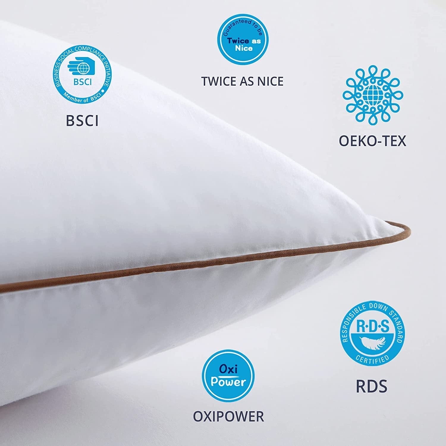 Ergonomic Memory Foam Down Feather Pillows for Bed 20 x 30 Inches Queen Size Set of 2, Medium Firm Luxury Cooling Hotel Collection Feather ... - Orthopedic Shredded Foam Bed Pillow Set Detail