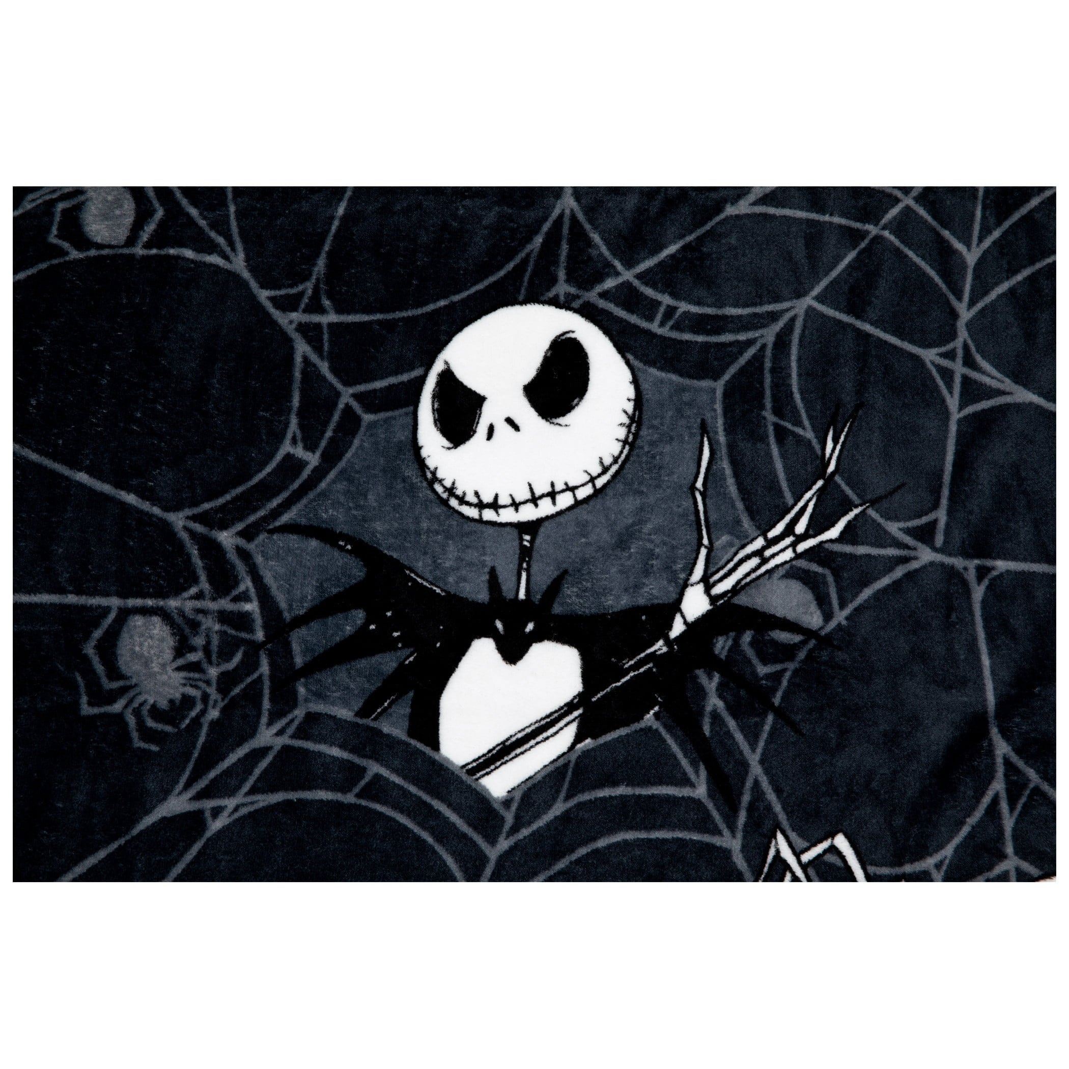 Cozy Fleece Nightmare Before Christmas Jack Skellington 62x90 Plush Throw Blanket, 100% Polyester - Luxury Knitted Decorative Throw Blanket with Fringes Detail