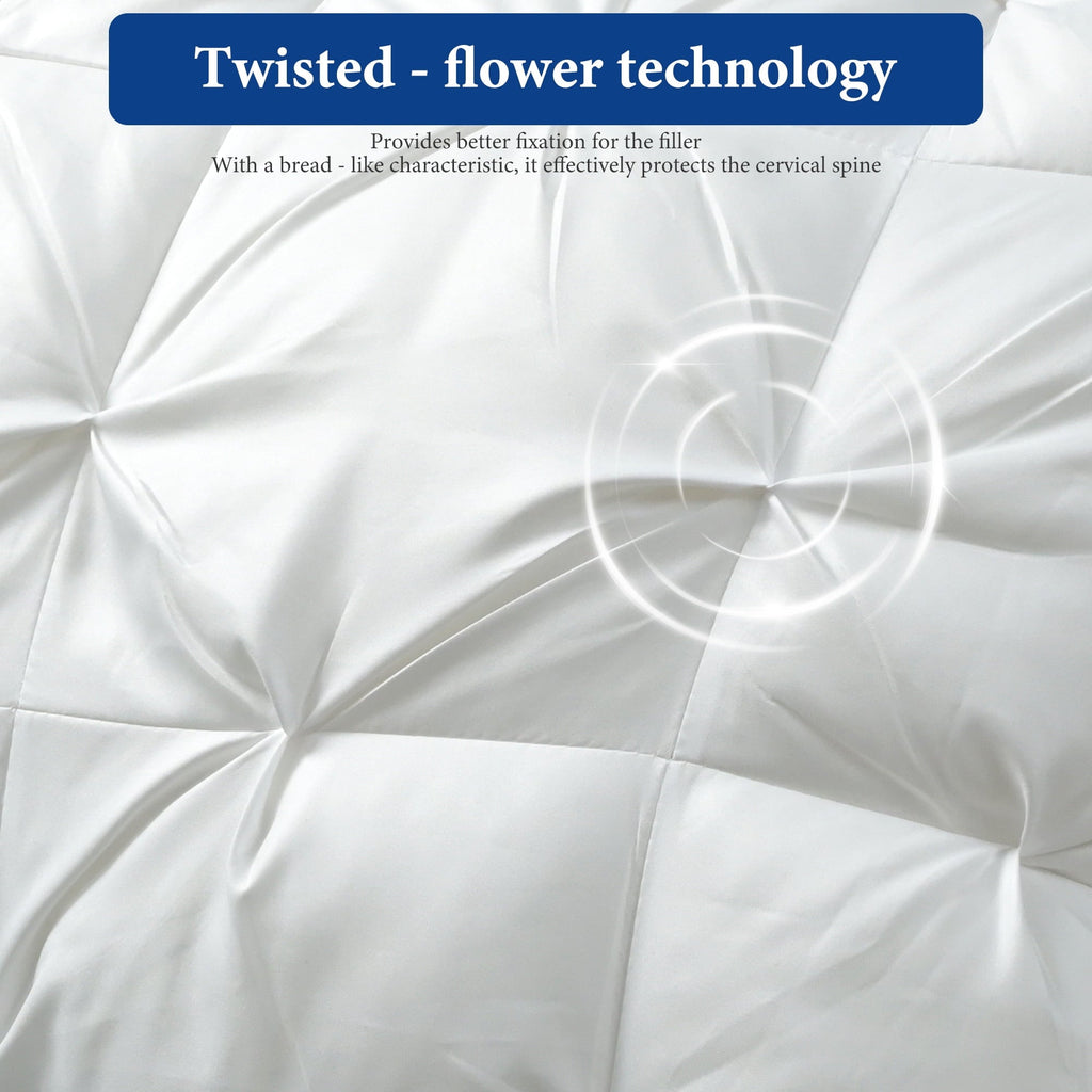 Ergonomic Memory Foam 2-Pack Luxurious Hotel-Quality ,Resistant to Flattening, All-Season,White - Hotel Quality Plush Sleeping Pillows Detail