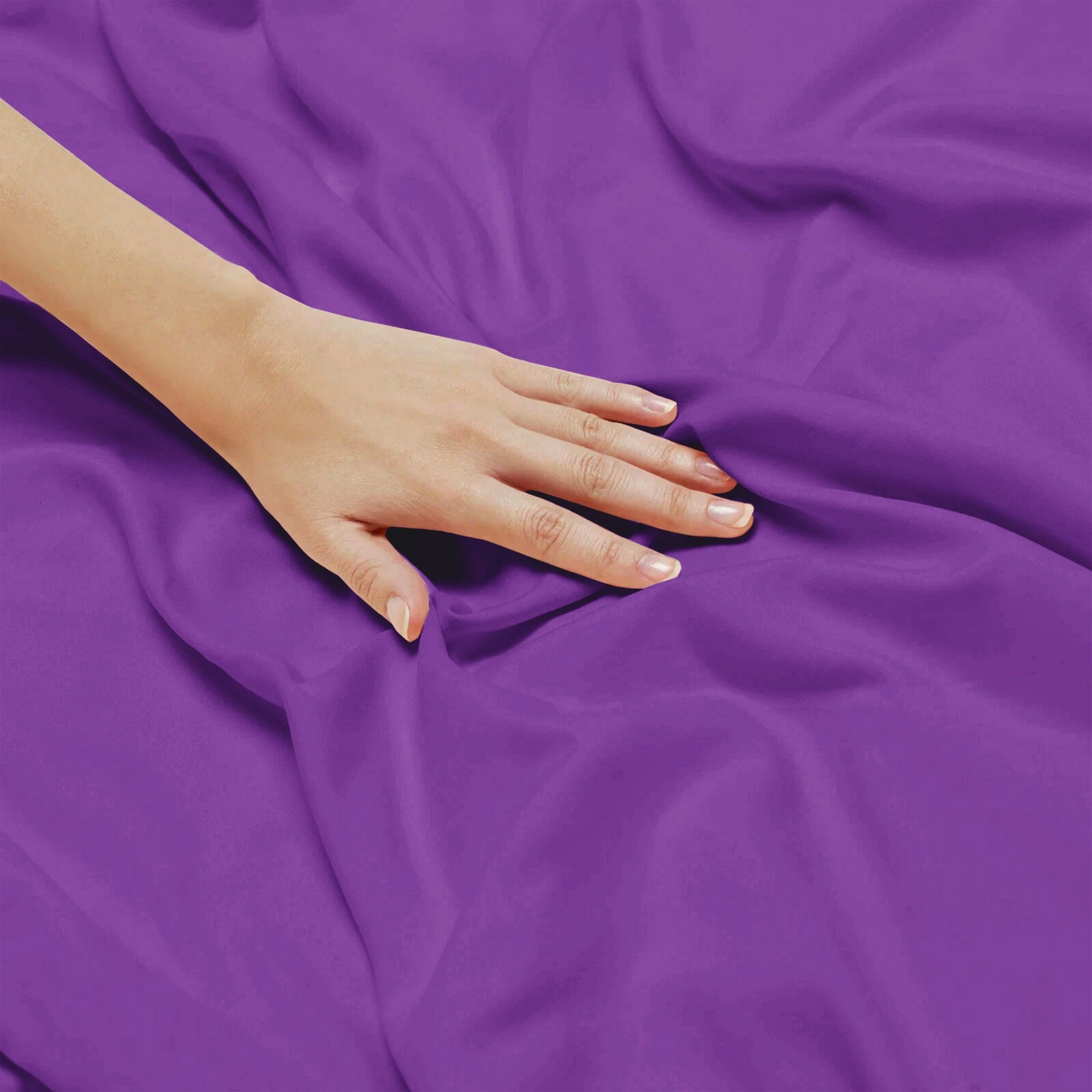 Premium Egyptian Cotton King Bed Sheets - 16 Inch Deep Pocket 6 Piece Microfiber Bedding Sheets & Pillowcase Sets - Purple - Premium Ultra-Soft Pillowcase Pair for Sleeping Detail