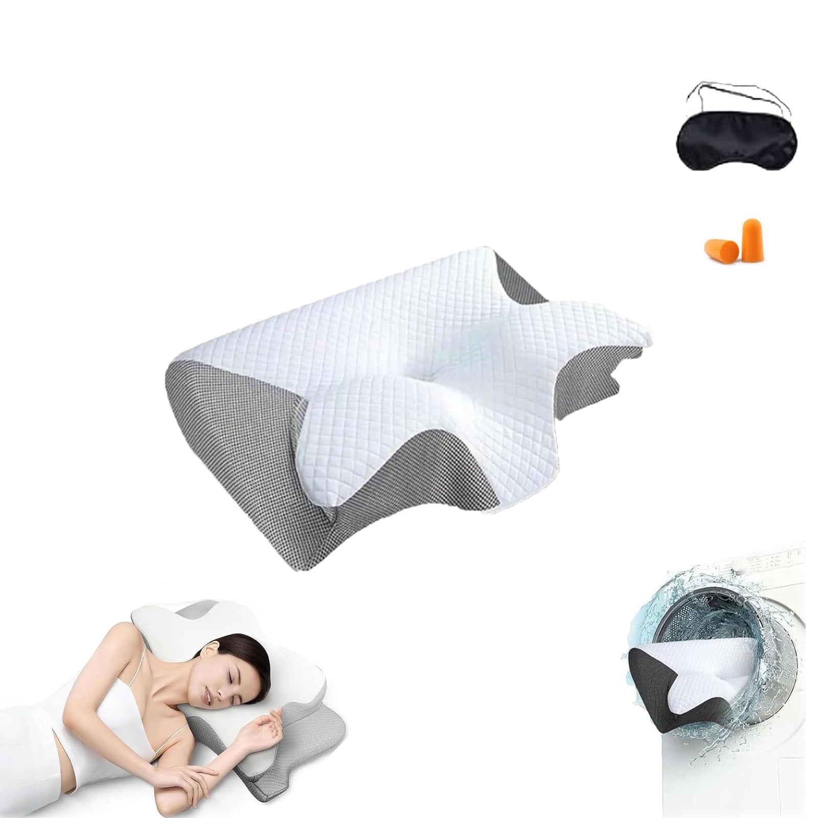 Orthopedic Support Airway Pro Sleep Apnea Pillow, Airway Pro Cervical Pillow - All-Night Neck Support, Ergonomic Pillows for All Sleepin... - Orthopedic Shredded Foam Bed Pillow Set - Default Title