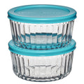 Fun Food Fidget Glass Food Storage Container with Lids, 4 Cup Round, Set of 2 - Fun Food Fidget Cookie Squishable Toy - Default Title