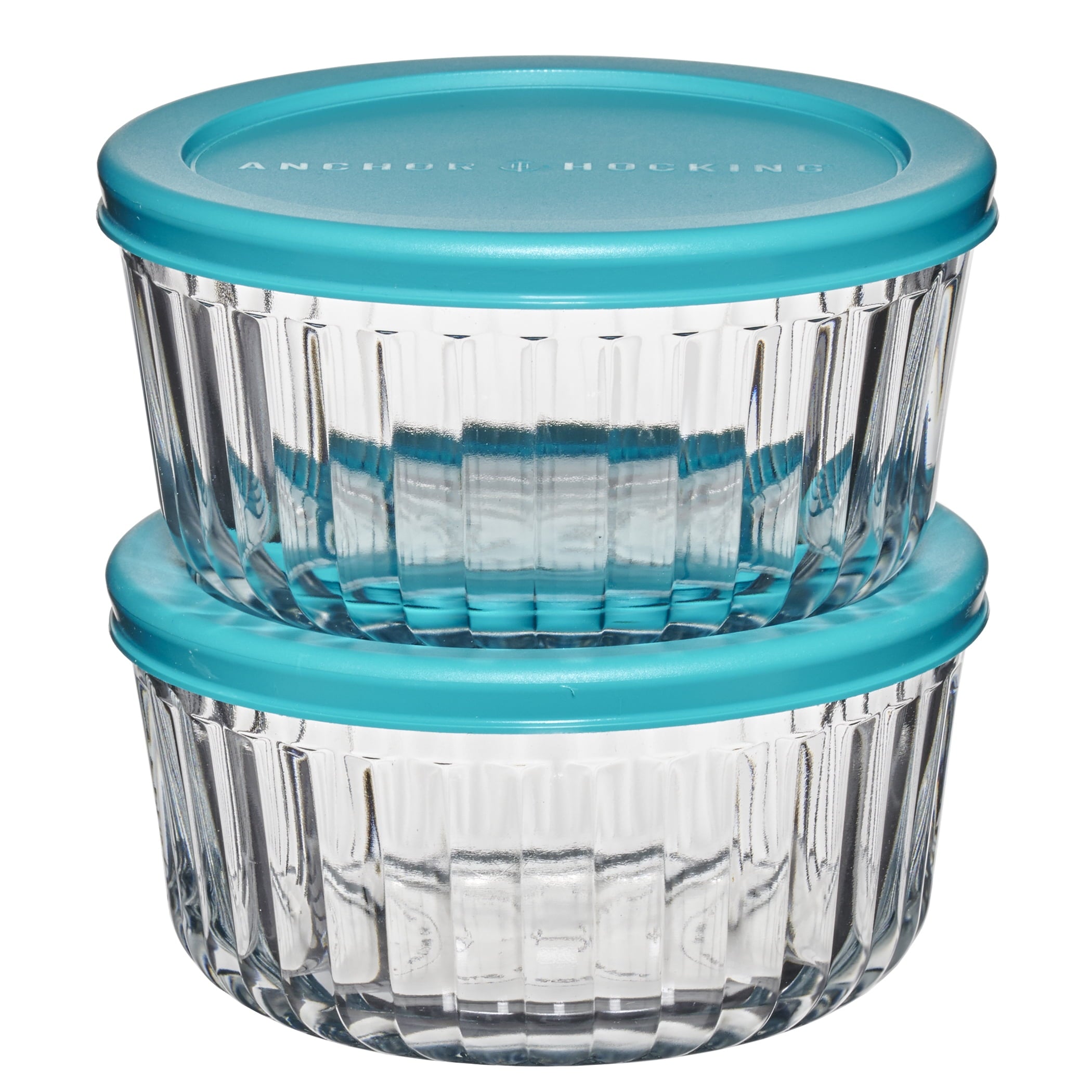 Fun Food Fidget Glass Food Storage Container with Lids, 4 Cup Round, Set of 2 - Fun Food Fidget Cookie Squishable Toy - Default Title