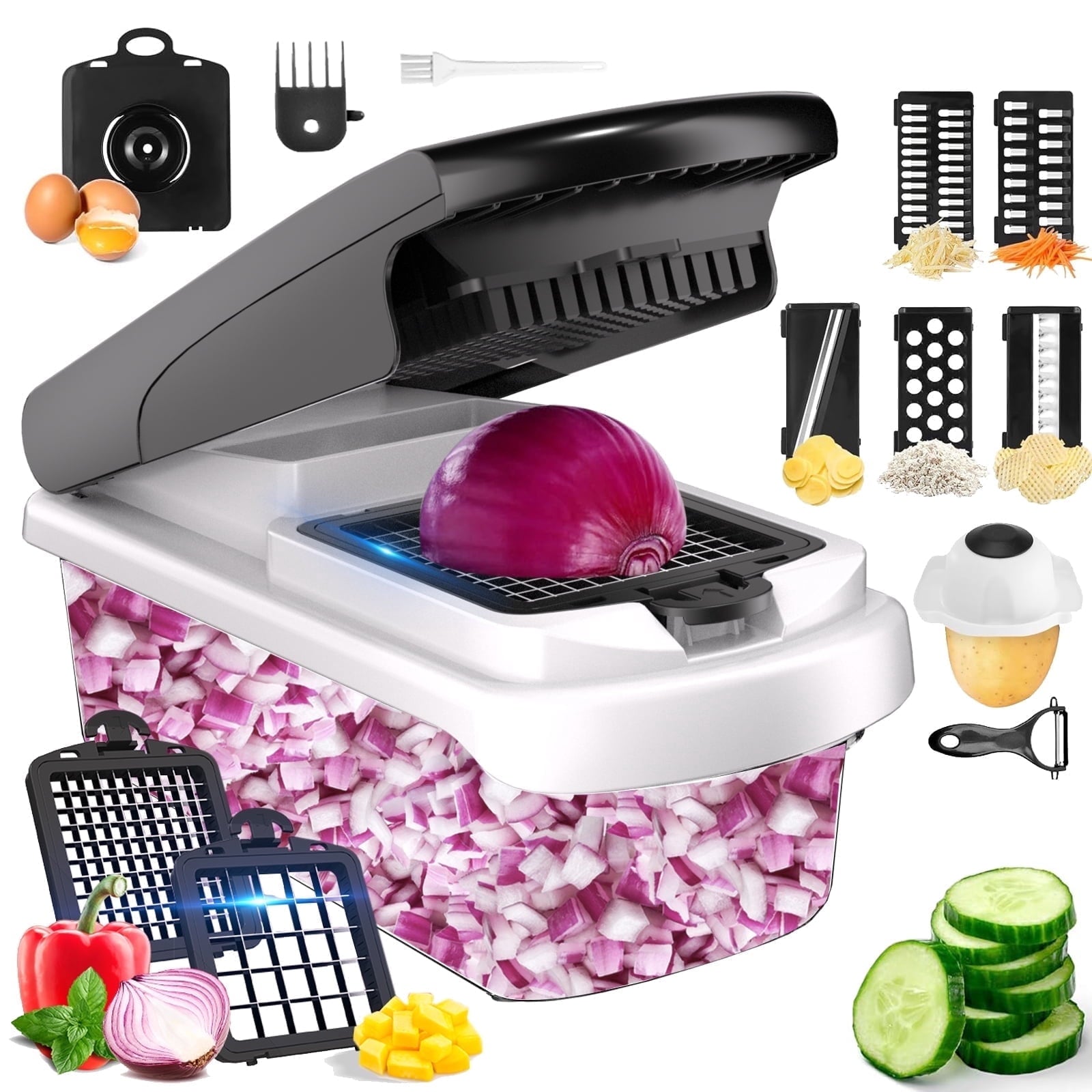 Innovative Vegetable Chopper Food Slicer, 15 in 1 Multi-Function Food Chopper for Onion, Veggie, Cheese Grater, Vegetable... - Innovative Kitchen Helper for Modern Cooking - Default Title
