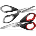 Innovative 2 Pcs Kitchen Scissors, Heavy Duty Shears with Serrated Blade, Ergonomic Handle Food Scissor for Poultry, H... - Kitchen Gadget Tool for Quick Food Prep - Default Title