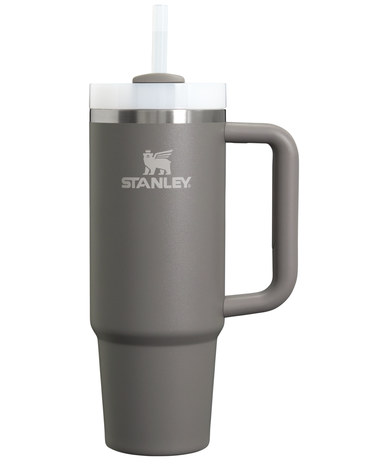Double-Wall Vacuum The Quencher H2.0 Flowstate Tumbler | Stanley Create D331C - Double-Wall Vacuum Insulated Travel Tumbler with Straw - Stone