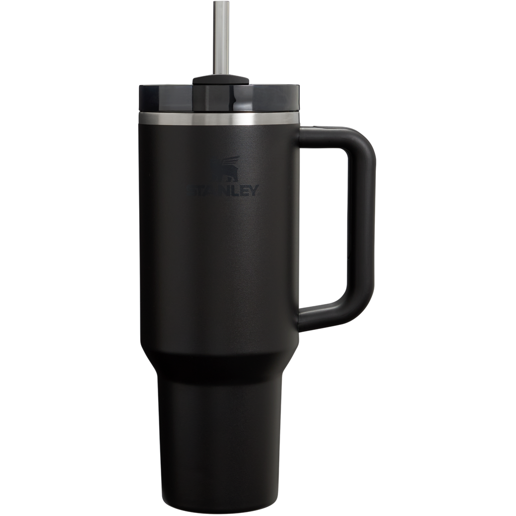 Car-Cup Friendly The Quencher H2.0 Flowstate Tumbler D050X - Premium Stainless Steel Straw Cup for All-Day Hydration - Black 2.0
