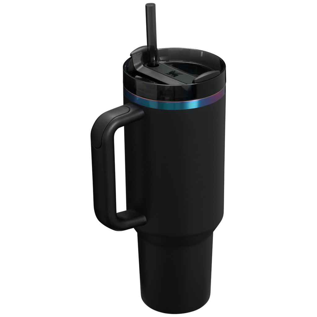Splash-Resistant FlowState The Black Chroma Quencher H2.0 Flowstate Tumbler D252B - Double-Wall Vacuum Insulated Travel Tumbler with Straw Detail