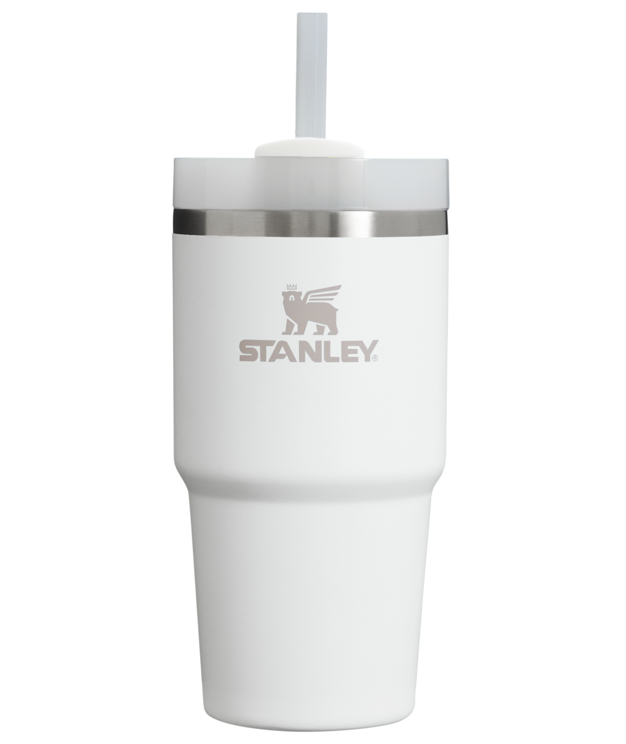Splash-Resistant FlowState The Quencher H2.0 Flowstate Tumbler  | Stanley Create D329E - 40oz Large Capacity Car-Cup Friendly Quencher - Frost
