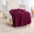 Cozy Fleece Chenille Knit Super Soft Oversized Throw Blanket, Merlot Wine - Cozy Fleece Throw Blanket for Couch & Bed - Default Title