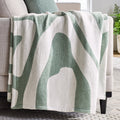 Reversible Sherpa Chenille Jacquard Soft Throw Blanket, Soft Sea - Luxury Knitted Decorative Throw Blanket with Fringes - Default Title