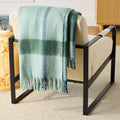Cozy Fleece Faux Mohair Cozy Couch Throw Blanket Green Plaid, 50x72" - Super Soft Reversible Sherpa Flannel Blanket - Default Title