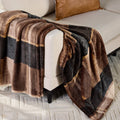 Super Soft Flannel Printed Velvet Plush Super Soft Throw Blanket, Oversized, Shelton Brown Plaid - Luxury Knitted Decorative Throw Blanket with Fringes - Default Title