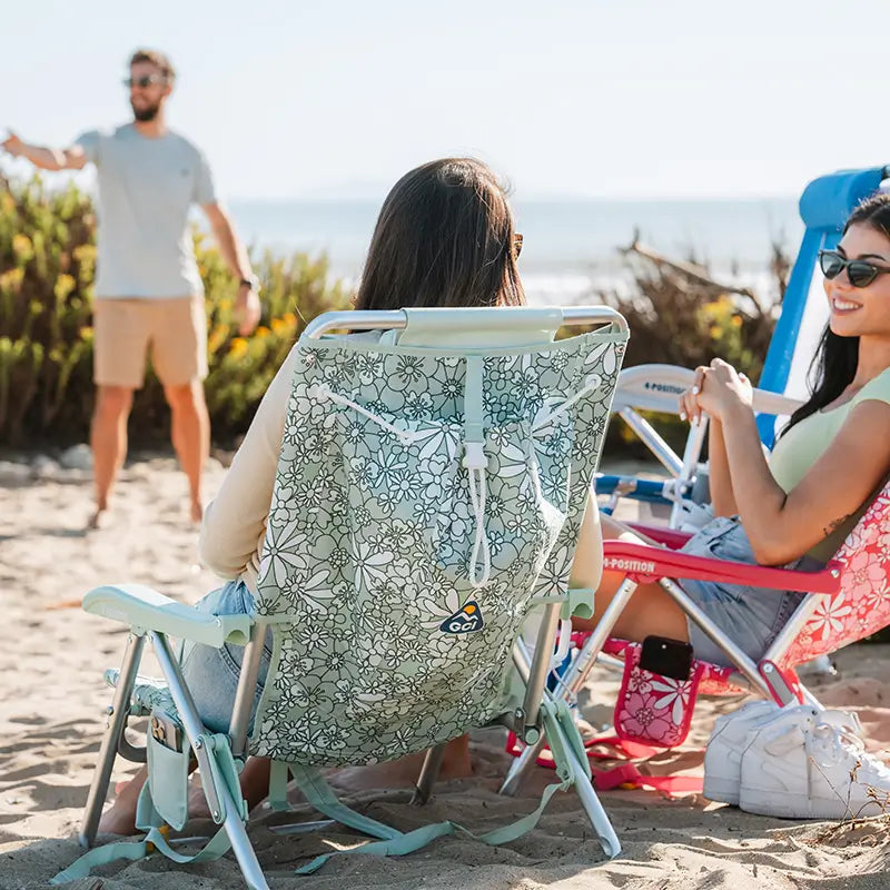 Reclining Beach Backpack Beach Chair - Choice 709 - Low-Profile Reclining Beach Chair with Backpack Straps Detail