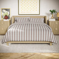 Hypoallergenic Cloud 100% Cotton Striped 3-Piece Natural Comforter Set, Full/Queen - All-Season Down Alternative Comforter Insert - Default Title