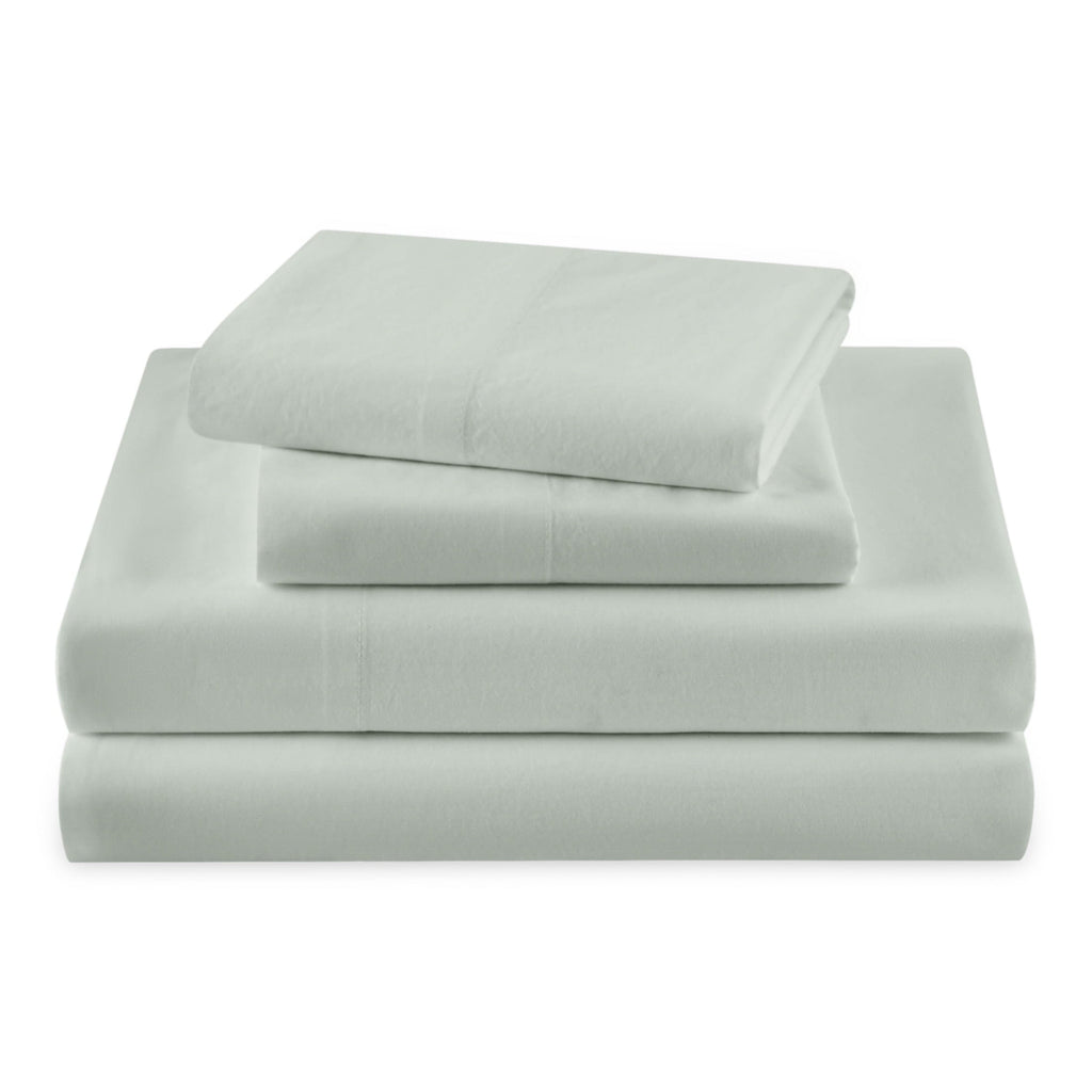 Breathable Luxury Solid 4-Piece 100% Cotton Washed Percale Sage Green Sheet Set, Full - Cooling Hotel Quality Bedding Sheets and Pillowcases - Default Title