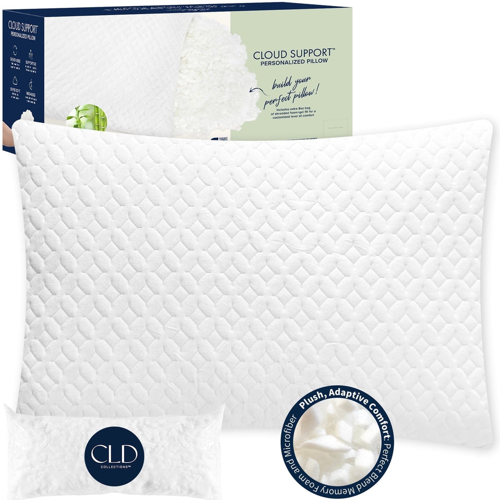 Hotel Collection Bed Pillows Cross Cut Memory Foam For Sleeping,Queen Size Bedding Pillow(White), Original Pillow for Sleeping，Adjusta... - Ergonomic Memory Foam Pillow for Neck Pain Support - Default Title