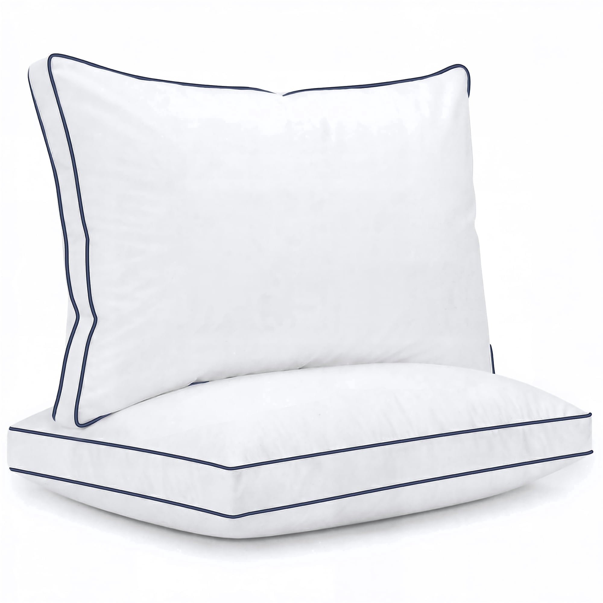 Hotel Collection for Queen Size 2 Pack, Duck Feather and Shredded Memory Foam Soft Luxury Hotel Collection - Decorative Throw Pillow Cushion for Sofa & Bed - Default Title