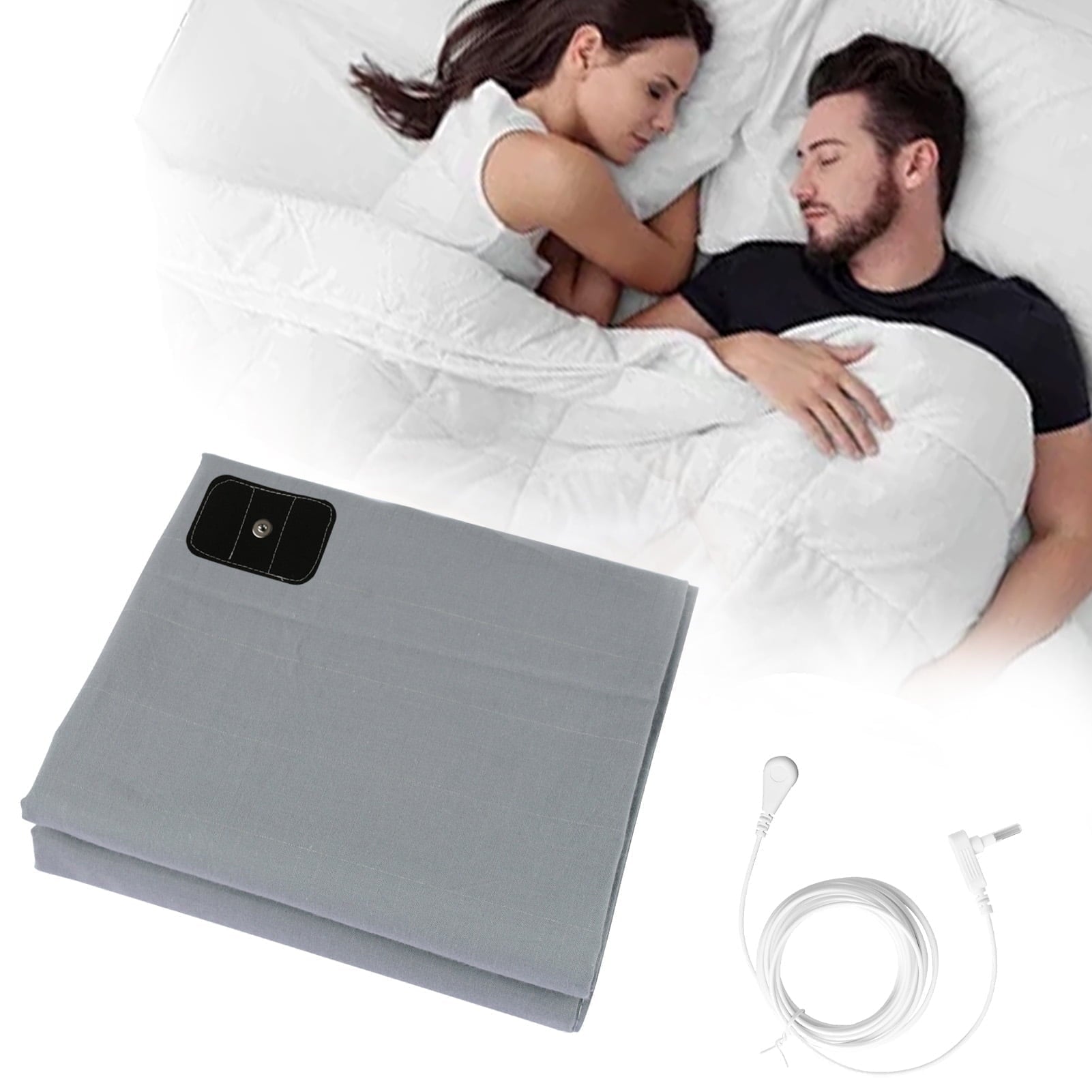 Ultra-Soft Grounding Sheets for All Mattress Sizes, Grounding Mat for Bed 10% Silver Fiber+90% Organic Cotton Grounding Sheets S... - Breathable Egyptian Cotton Flat & Fitted Sheets - Default Title