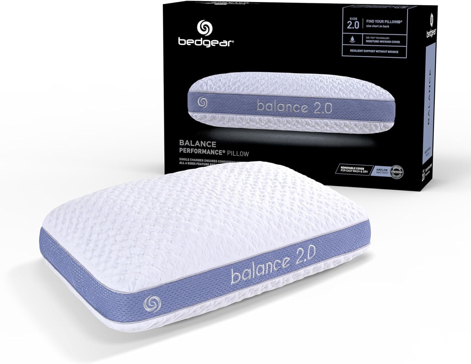 Ergonomic Memory Foam Performance Pillow – 2.0 - Moisture Wicking Bed Pillow for All Sleep Positions - Medium Firmness Bed Pillow -... - Orthopedic Shredded Foam Bed Pillow Set - Default Title