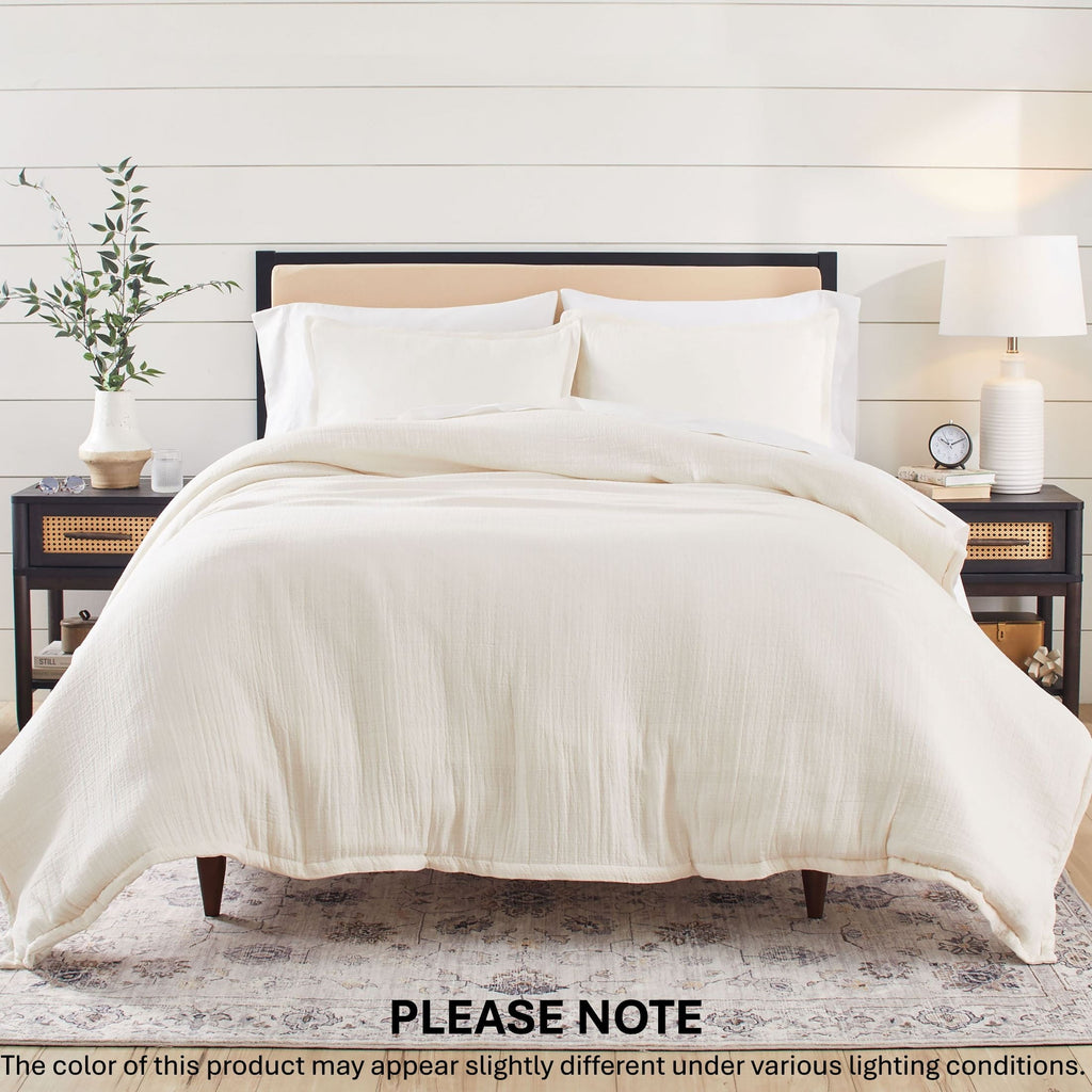 Heavyweight Warmth 3-Piece Cream Gauze Comforter Set, Adult Full/Queen - Hypoallergenic Ultra-Fluffy Quilt for Winter - Default Title