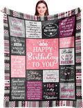 Lightweight Warm Birthday Gifts for Women Girls Throw Blanket, Happy Birthday Decorations for Women, Gifts for Women Birthday Unique, ... - Luxury Knitted Decorative Throw Blanket with Fringes - Default Title