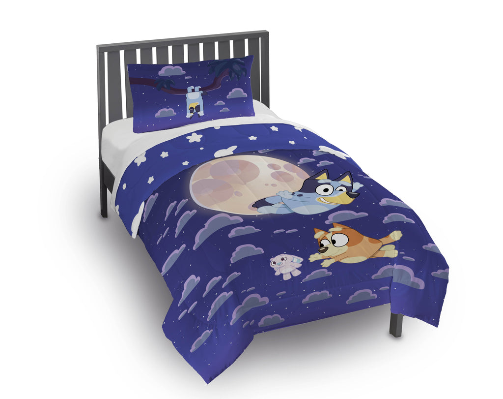 Luxurious Quilted Dream Kids 2 Piece Blue Reversible Comforter and Pillowcase Bedding Set, Twin/Full - All-Season Down Alternative Comforter Insert - Default Title