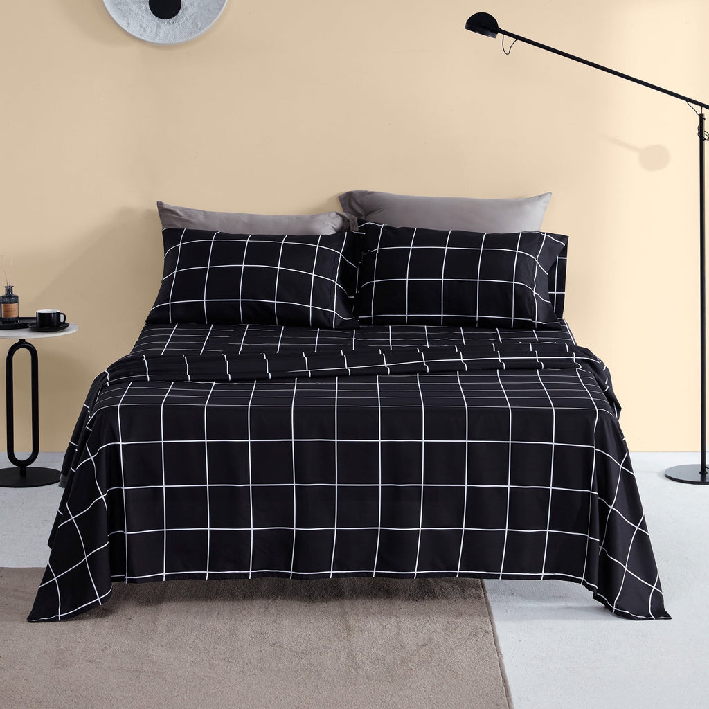 Ultra-Soft Full Bed Sheet Set, 4 Pieces Breathable & Super Soft, Easy Care Printed Microfiber with Deep Pocket & Envelope Closur... - Breathable Egyptian Cotton Flat & Fitted Sheets - Default Title