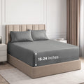 Premium Egyptian Cotton 4-Piece Extra Deep Pocket Sheet Set - Full Size Breathable & Cooling Bed Sheets Fits 18"-24" Mattresses, Gray - Luxury Bed Sheet Set with Deep Pockets - Default Title