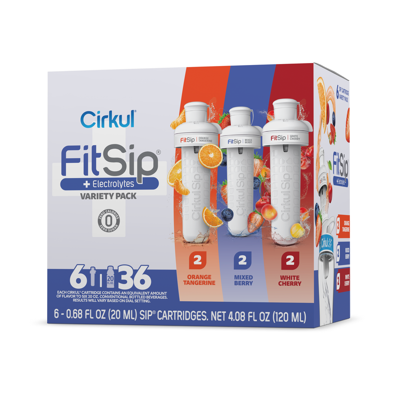 Natural Fruit Flavored FitSip 6-Pack Variety Pack HE3H - Sugar-Free Fruit Flavor Cartridge Refill - Default Title