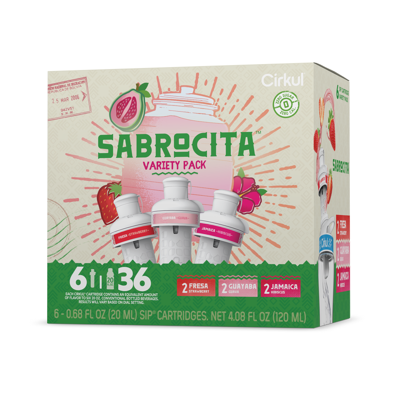 Natural Fruit Flavored Sabrocita 6-Pack Variety Pack E8JI - Sugar-Free Fruit Flavor Cartridge Refill - Default Title